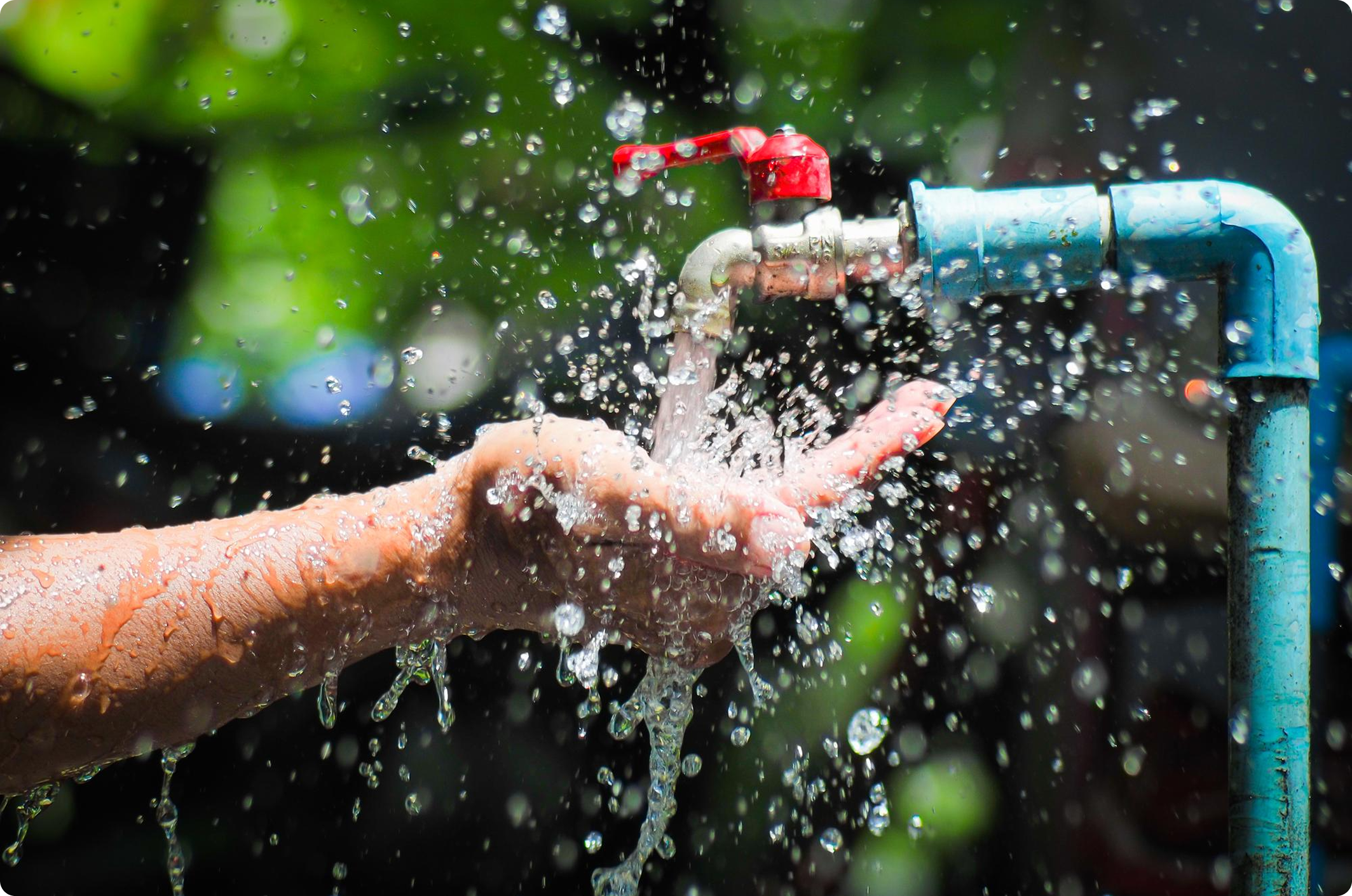 Clean water from a tap